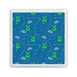 Funny Aliens With Spaceships Memory Card Reader (Square) Front