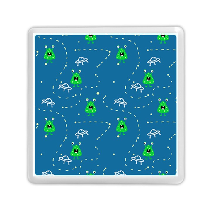 Funny Aliens With Spaceships Memory Card Reader (Square)