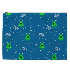 Funny Aliens With Spaceships Cosmetic Bag (xxl) by SychEva