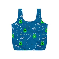 Funny Aliens With Spaceships Full Print Recycle Bag (s) by SychEva