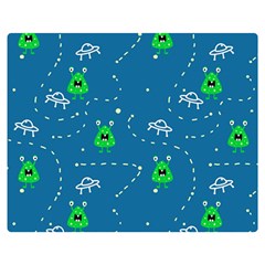 Funny Aliens With Spaceships Double Sided Flano Blanket (medium)  by SychEva