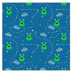 Funny Aliens With Spaceships Large Satin Scarf (square) by SychEva