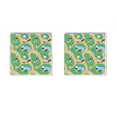 Girls With Dogs For A Walk In The Park Cufflinks (square) by SychEva