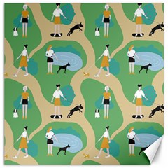 Girls With Dogs For A Walk In The Park Canvas 12  X 12  by SychEva