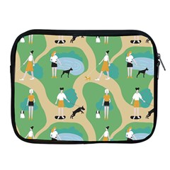 Girls With Dogs For A Walk In The Park Apple Ipad 2/3/4 Zipper Cases by SychEva