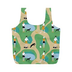 Girls With Dogs For A Walk In The Park Full Print Recycle Bag (m) by SychEva