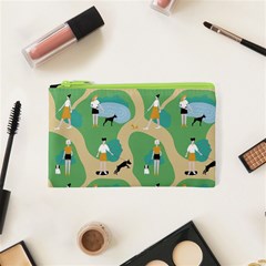 Girls With Dogs For A Walk In The Park Cosmetic Bag (xs) by SychEva