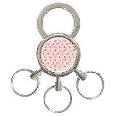 Cute Chihuahua With Sparkles On A Pink Background 3-ring Key Chain by SychEva