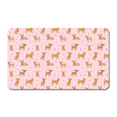 Cute Chihuahua With Sparkles On A Pink Background Magnet (rectangular) by SychEva