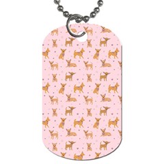 Cute Chihuahua With Sparkles On A Pink Background Dog Tag (two Sides) by SychEva