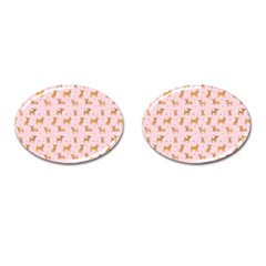 Cute Chihuahua With Sparkles On A Pink Background Cufflinks (oval) by SychEva