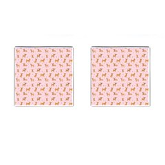 Cute Chihuahua With Sparkles On A Pink Background Cufflinks (square) by SychEva