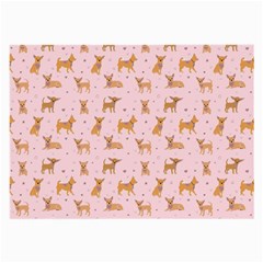 Cute Chihuahua With Sparkles On A Pink Background Large Glasses Cloth (2 Sides) by SychEva