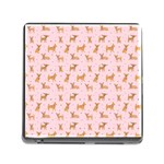 Cute Chihuahua With Sparkles On A Pink Background Memory Card Reader (Square 5 Slot) Front