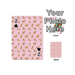 Cute Chihuahua With Sparkles On A Pink Background Playing Cards 54 Designs (mini) by SychEva