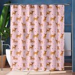 Cute Chihuahua With Sparkles On A Pink Background Shower Curtain 60  x 72  (Medium)  60 x72  Curtain