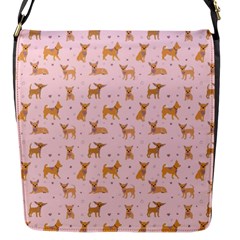 Cute Chihuahua With Sparkles On A Pink Background Flap Closure Messenger Bag (s) by SychEva