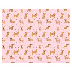 Cute Chihuahua With Sparkles On A Pink Background Double Sided Flano Blanket (medium)  by SychEva