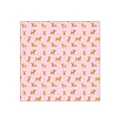 Cute Chihuahua With Sparkles On A Pink Background Satin Bandana Scarf by SychEva