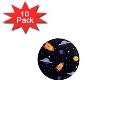 Cosmos Rockets Spaceships Ufos 1  Mini Magnet (10 Pack)  by Amaryn4rt