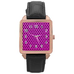 Metallic Mesh Screen Rose Gold Leather Watch  by impacteesstreetweareight