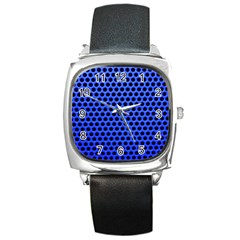 Metallic Mesh Screen-blue Square Metal Watch by impacteesstreetweareight