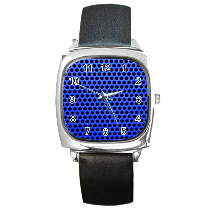 Metallic Mesh Screen-blue Square Metal Watch