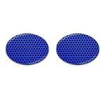 Metallic Mesh Screen-blue Cufflinks (Oval) Front(Pair)