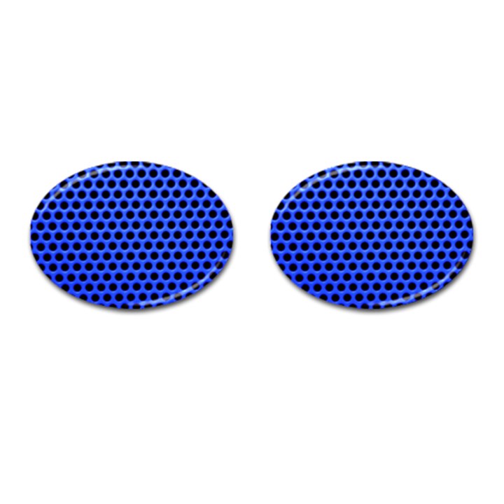 Metallic Mesh Screen-blue Cufflinks (Oval)