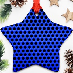 Metallic Mesh Screen-blue Star Ornament (two Sides) by impacteesstreetweareight