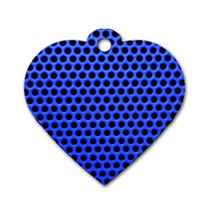 Metallic Mesh Screen-blue Dog Tag Heart (one Side) by impacteesstreetweareight