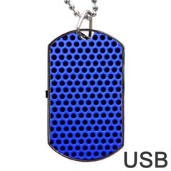 Metallic Mesh Screen-blue Dog Tag Usb Flash (one Side) by impacteesstreetweareight