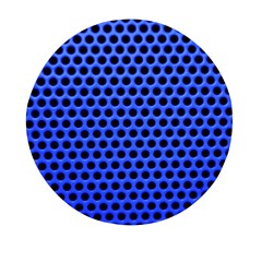 Metallic Mesh Screen-blue Mini Round Pill Box by impacteesstreetweareight