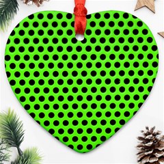 Metallic Mesh Screen-green Ornament (heart) by impacteesstreetweareight