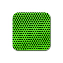 Metallic Mesh Screen-green Rubber Square Coaster (4 Pack)  by impacteesstreetweareight