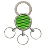 Metallic Mesh Screen-green 3-Ring Key Chain Front