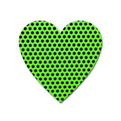 Metallic Mesh Screen-green Heart Magnet by impacteesstreetweareight