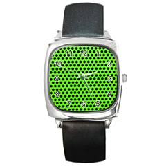 Metallic Mesh Screen-green Square Metal Watch by impacteesstreetweareight