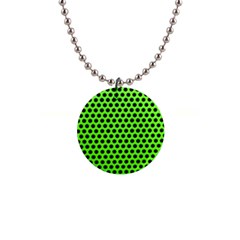 Metallic Mesh Screen-green 1  Button Necklace by impacteesstreetweareight