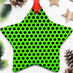 Metallic Mesh Screen-green Star Ornament (two Sides) by impacteesstreetweareight