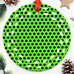 Metallic Mesh Screen-green Round Filigree Ornament (two Sides) by impacteesstreetweareight