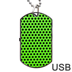 Metallic Mesh Screen-green Dog Tag Usb Flash (one Side) by impacteesstreetweareight