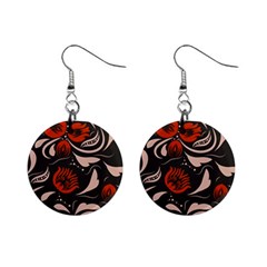 Folk Flowers Pattern Floral Surface Design Seamless Pattern Mini Button Earrings by Eskimos