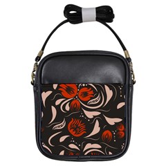 Folk Flowers Pattern Floral Surface Design Seamless Pattern Girls Sling Bag by Eskimos