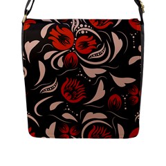 Folk Flowers Pattern Floral Surface Design Seamless Pattern Flap Closure Messenger Bag (l) by Eskimos