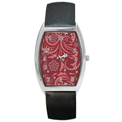 Folk Flowers Pattern Floral Surface Design Seamless Pattern Barrel Style Metal Watch by Eskimos