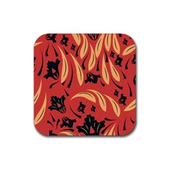 Folk Flowers Pattern Floral Surface Design Seamless Pattern Rubber Coaster (square) 