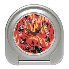 Folk Flowers Pattern Floral Surface Design Seamless Pattern Travel Alarm Clock by Eskimos