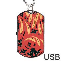 Folk Flowers Pattern Floral Surface Design Seamless Pattern Dog Tag Usb Flash (two Sides) by Eskimos