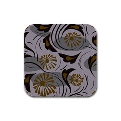 Folk Flowers Pattern Floral Surface Design Seamless Pattern Rubber Square Coaster (4 Pack)  by Eskimos